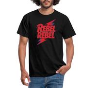 Spreadshirt David Bowie Rebel Rebel avec Flash T Shirt Homme, XXL, Noir