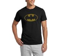Spreadshirt DC Comics Batman Logo en Or T Shirt Homme, XL, Noir
