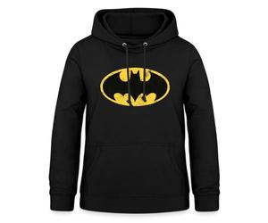 Spreadshirt DC Comics Batman Logo Usé Sweat À Capuche Femme, S, Noir