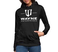 Spreadshirt DC Comics Batman Wayne Enterprises Sweat À Capuche Femme, L, Noir