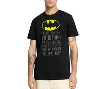 Spreadshirt DC Comics Citation Batman Super-Héros Phrase Drôle T Shirt Homme Premium, M, Noir