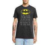 Spreadshirt DC Comics Citation Batman Super-Héros Phrase Drôle T-Shirt Premium Homme, L, Anthracite chiné