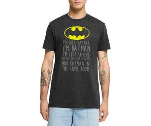 Spreadshirt DC Comics Citation Batman Super-Héros Phrase Drôle T-Shirt Premium Homme, L, Anthracite chiné