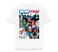 Spreadshirt DC Comics Ligue De Justice D'Amérique Couverture BD T-Shirt Enfant, 110/116 (5-6 Ans), Blanc