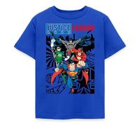 Spreadshirt DC Comics Ligue De Justice D'Amérique Couverture BD T-Shirt Enfant, 110/116 (5-6 Ans), Bleu Royal