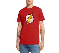 Spreadshirt DC Comics Ligue De Justice D'Amérique Flash Logo Film T Shirt Homme Premium, M, Rouge