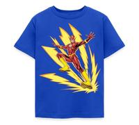 Spreadshirt DC Comics Ligue De Justice D'Amérique Flash T Shirt Enfant, 98/104 (3-4 Ans), Bleu Royal