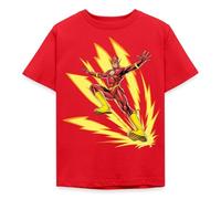 Spreadshirt DC Comics Ligue De Justice D'Amérique Flash T-Shirt Enfant, 98/104 (3-4 Ans), Rouge
