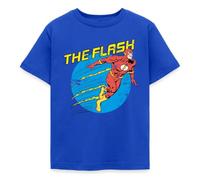 Spreadshirt DC Comics Ligue De Justice D'Amérique The Flash T Shirt Enfant, 110/116 (5-6 Ans), Bleu Royal