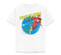 Spreadshirt DC Comics Ligue De Justice D'Amérique The Flash T Shirt Enfant, 122/128 (7-8 Ans), Blanc