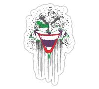 Spreadshirt DC Comics Originals Joker Et Chauve-Souris Autocollant/Sticker, 10 x 10 cm, blanc mat