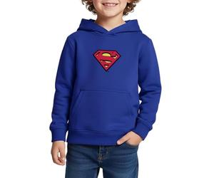 Spreadshirt DC Comics Superman Logo Classique Sweat À Capuche Enfant Premium, 122/128 (6 Ans), Bleu Roi