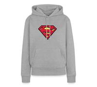 Spreadshirt DC Comics Superman Logo Classique Sweat À Capuche Femme Premium, M, Gris chiné