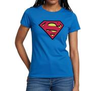 Spreadshirt DC Comics Superman Logo Classique T-Shirt Femme, L, Bleu Royal