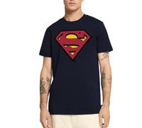 Spreadshirt DC Comics Superman Logo Classique T Shirt Homme Premium, L, Bleu Marine