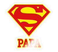 Spreadshirt DC Comics Superman Logo Super Papa Autocollant Sticker, 10 x 10 cm, brillant transparent