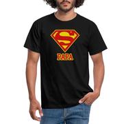 Spreadshirt DC Comics Superman Logo Super Papa T Shirt Homme, M, Noir