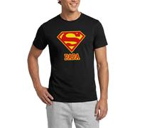 Spreadshirt DC Comics Superman Logo Super Papa T Shirt Homme, XXL, Noir