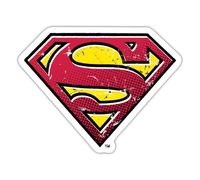 Spreadshirt DC Comics Superman Logo Vintage Autocollant Sticker, 10 x 10 cm, blanc mat
