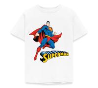 Spreadshirt DC Comics Superman Pose Lettrage T Shirt Enfant, 110/116 (5-6 Ans), Blanc