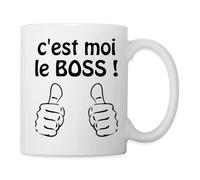 Spreadshirt Déclaration C'Est Moi Le Boss Mug Blanc, taille unique, blanc