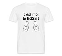 Spreadshirt Déclaration C'est Moi Le Boss T Shirt Homme, 4XL, Blanc