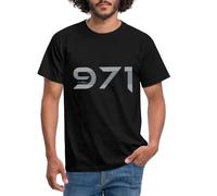 Spreadshirt Département 971 La Guadeloupe Île Caraïbe T-Shirt Homme, L, Noir