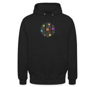 Spreadshirt Dés Polyédriques Mathématiques Sciences Cadeau Geek Sweat À Capuche Unisexe, L, Noir