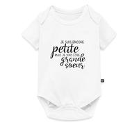 Spreadshirt Devenir Grande Sœur Annonce Grossesse Body Manches Courtes Bébé Bio, 74 (6-9 mois), blanc