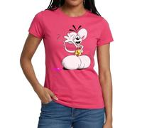 Spreadshirt Diddl Diddl Souris Pose Cool T Shirt Femme, S, Rose azalée