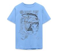 Spreadshirt Dragons Krokmou Fureur Nocturne T Shirt Ado, 152/164 (12-14 Ans), Bleu Ciel