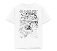 Spreadshirt Dragons Krokmou Fureur Nocturne T Shirt Enfant, 110/116 (5-6 Ans), Blanc