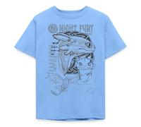 Spreadshirt Dragons Krokmou Fureur Nocturne T Shirt Enfant, 122/128 (7-8 Ans), Bleu Ciel