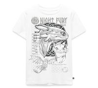 Spreadshirt Dragons Krokmou Fureur Nocturne T Shirt Enfant Premium, 134/140 (8 Ans), Blanc