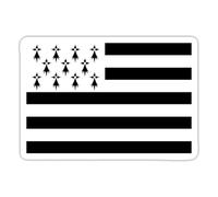 Spreadshirt Drapeau Breton/France Drapeau Bretagne Autocollant/Sticker, 10 x 10 cm, blanc mat