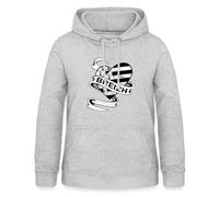 Spreadshirt Drapeau De La Bretagne Breizh Cœur Sweat À Capuche Femme, L, Gris Clair chiné