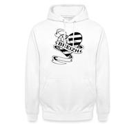 Spreadshirt Drapeau De La Bretagne Breizh Cœur Sweat À Capuche Unisexe, 4XL, Blanc