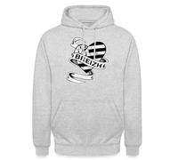 Spreadshirt Drapeau De La Bretagne Breizh Cœur Sweat À Capuche Unisexe, 4XL, Gris Clair chiné