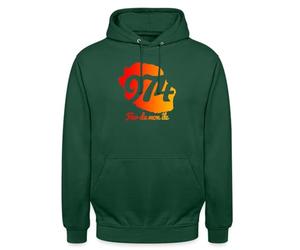 Spreadshirt Drapeau Île De La Réunion 974 Sweat À Capuche Unisexe, 4XL, Vert Bouteille