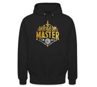 Spreadshirt Dungeons and Dragons Dungeon Master Argent Et Or Sweat À Capuche Unisexe, L, Noir