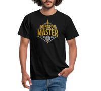 Spreadshirt Dungeons and Dragons Dungeon Master Argent Et Or T-Shirt Homme, XXL, Noir