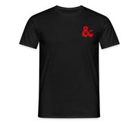 Spreadshirt Dungeons and Dragons Logo en Rouge T Shirt Homme, L, Noir