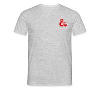 Spreadshirt Dungeons and Dragons Logo en Rouge T Shirt Homme, XXL, Gris chiné