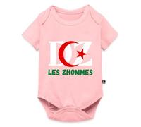 Spreadshirt DZ Les Zhommes Algérie Humour Cadeau Algérien Body Manches Courtes Bébé Bio, 92 (1,5-2 ans), rose