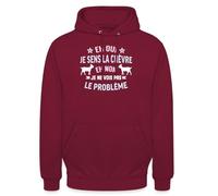 Spreadshirt Eh Oui Je Sens La Chèvre Citation Drôle Humour Sweat À Capuche Unisexe, XL, Bordeaux