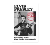 Spreadshirt Elvis Presley A Brisé Les Règles Et Les Records Poster 60x90 cm, taille unique, blanc