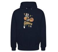 Spreadshirt Elvis Presley avec Guitare Et Microphone Sweat À Capuche Unisexe, M, Marine