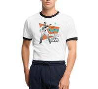 Spreadshirt Elvis Presley Le Roi du Rock & Roll T Shirt Homme Contrasté, 3XL, Blanc/Noir