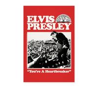 Spreadshirt Elvis Presley You're A Heartbreaker Rouge Poster 60x90 cm, taille unique, blanc