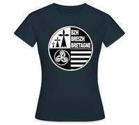 Spreadshirt Emblème Blason Bretagne T Shirt Femme, S, Marine